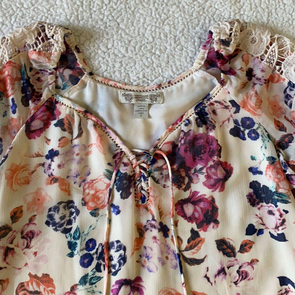 Vintage America floral blouse size Small - Picture 3 of 9